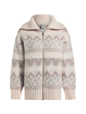 Varley Brooke Fairisle Knit Jacket in Ivory Mountain Fairisle