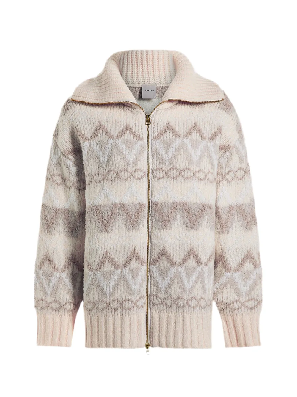 Varley Brooke Fairisle Knit Jacket in Ivory Mountain Fairisle