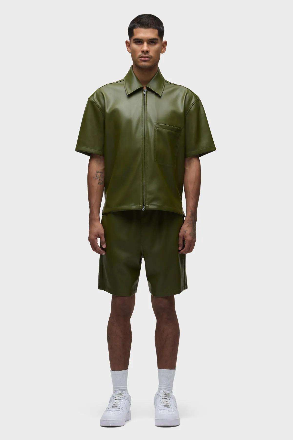 Vegan Short Sleeve Zip Shirt