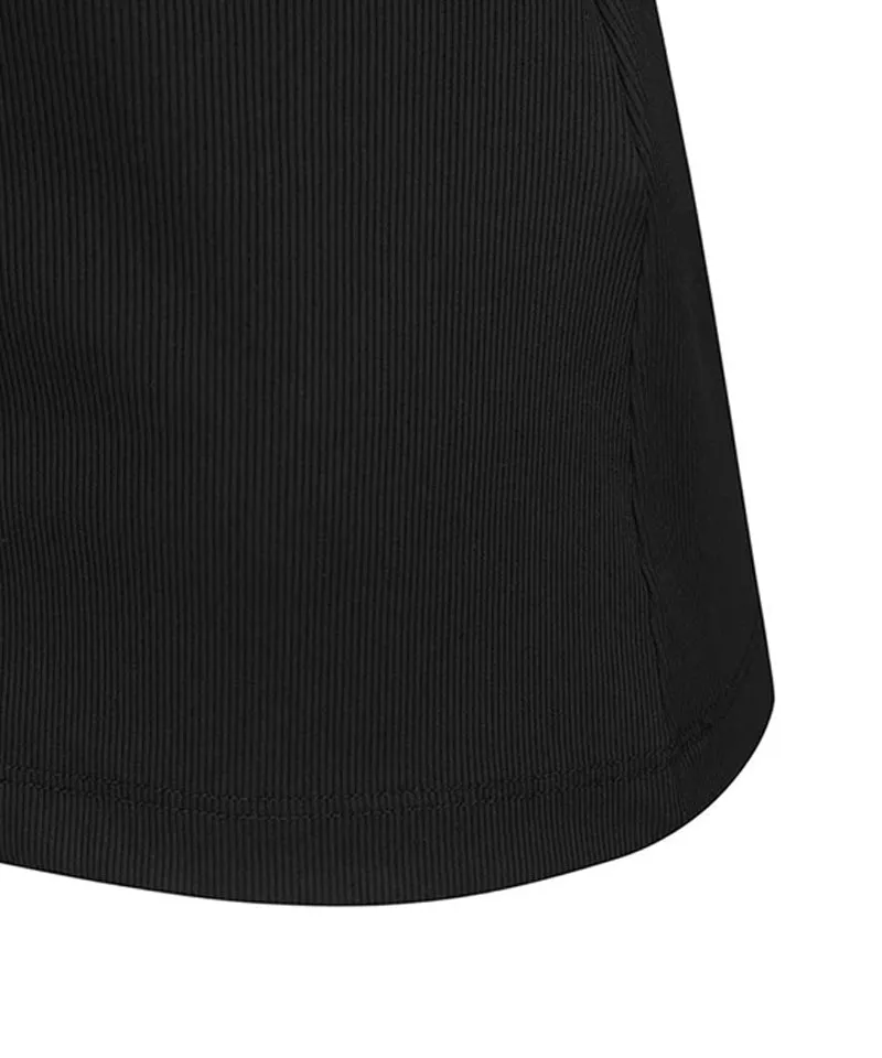 Vice Golf Atelier Women's Wide Collar Half Zip-Up Long Sleeve T-Shirt - Black