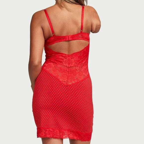 Victorias Secret holiday Christmas Lingerie Slip Dress Small Red