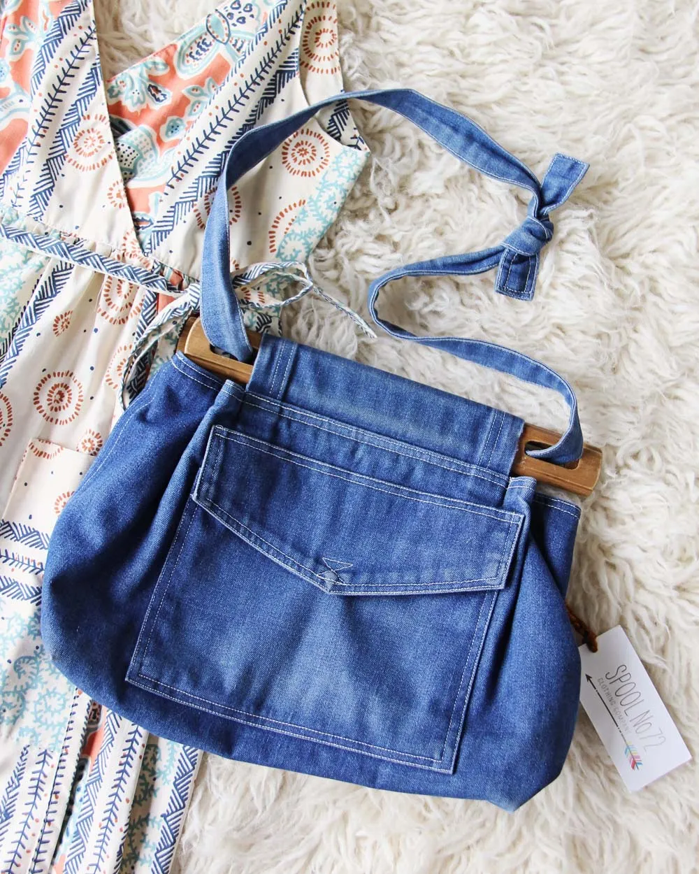 Vintage 70's Denim Tote