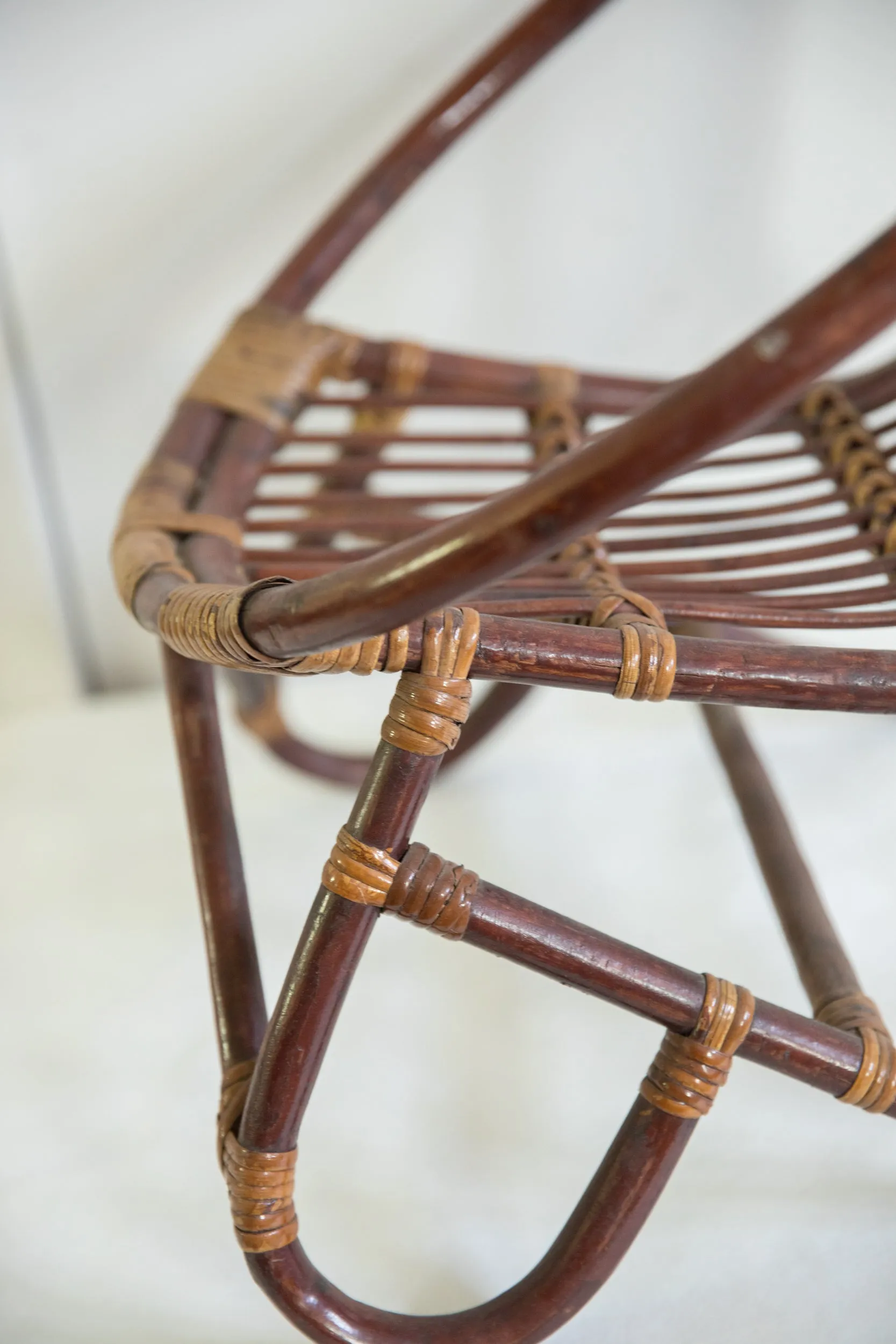 Vintage Mid Century Rattan Kid's Chair