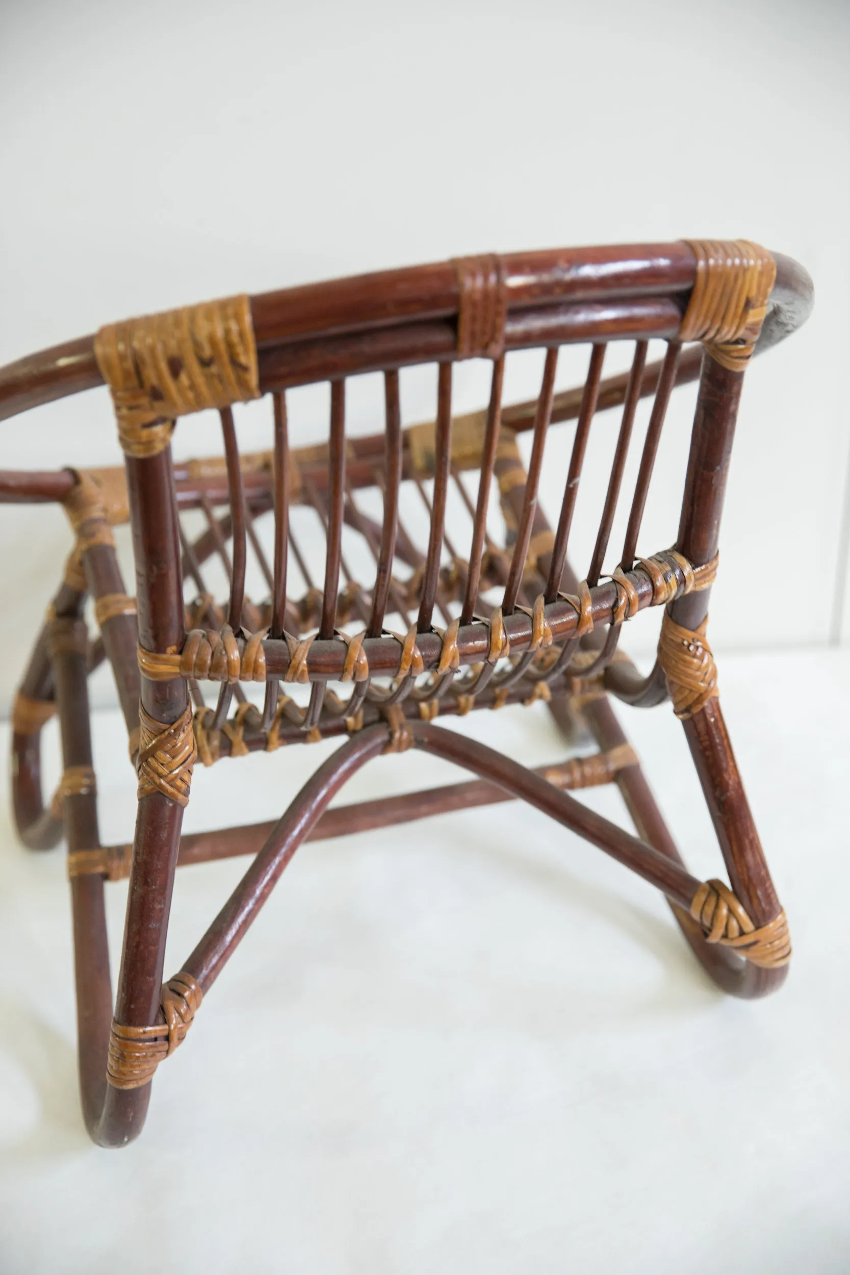 Vintage Mid Century Rattan Kid's Chair