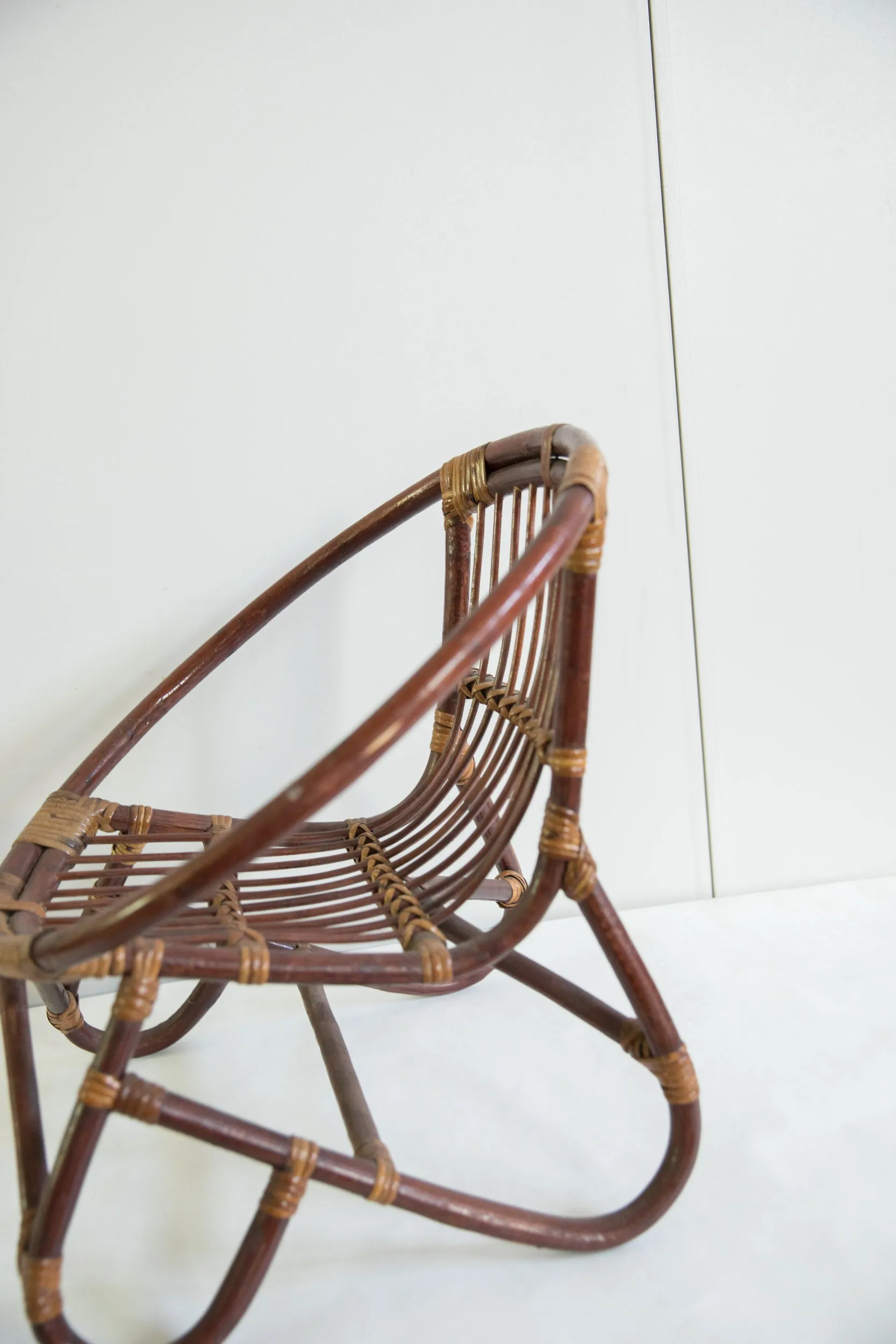 Vintage Mid Century Rattan Kid's Chair