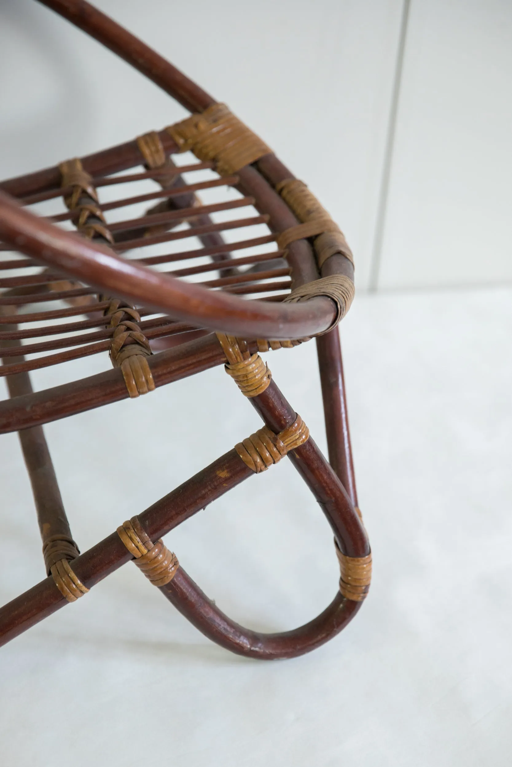 Vintage Mid Century Rattan Kid's Chair