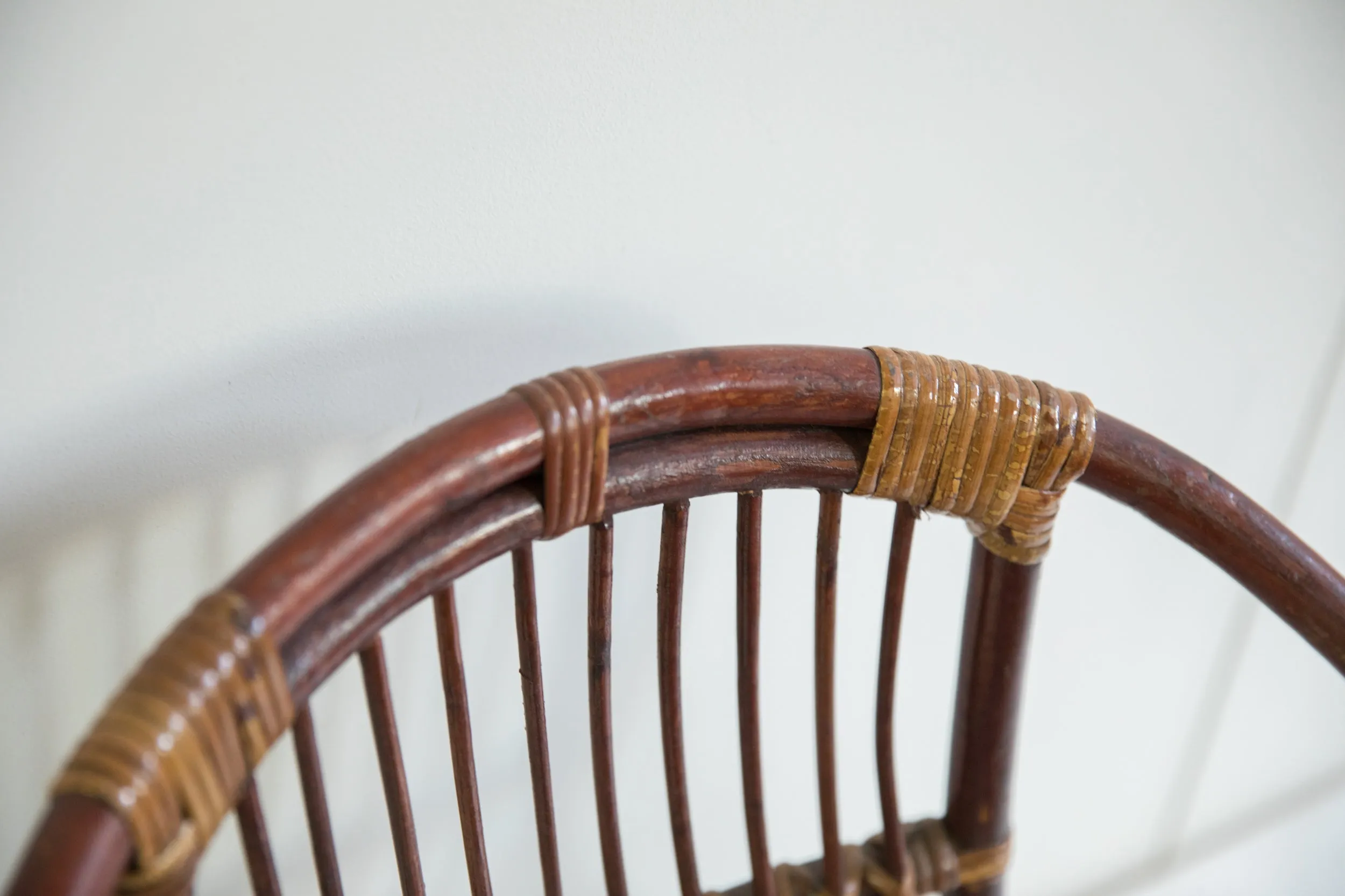 Vintage Mid Century Rattan Kid's Chair