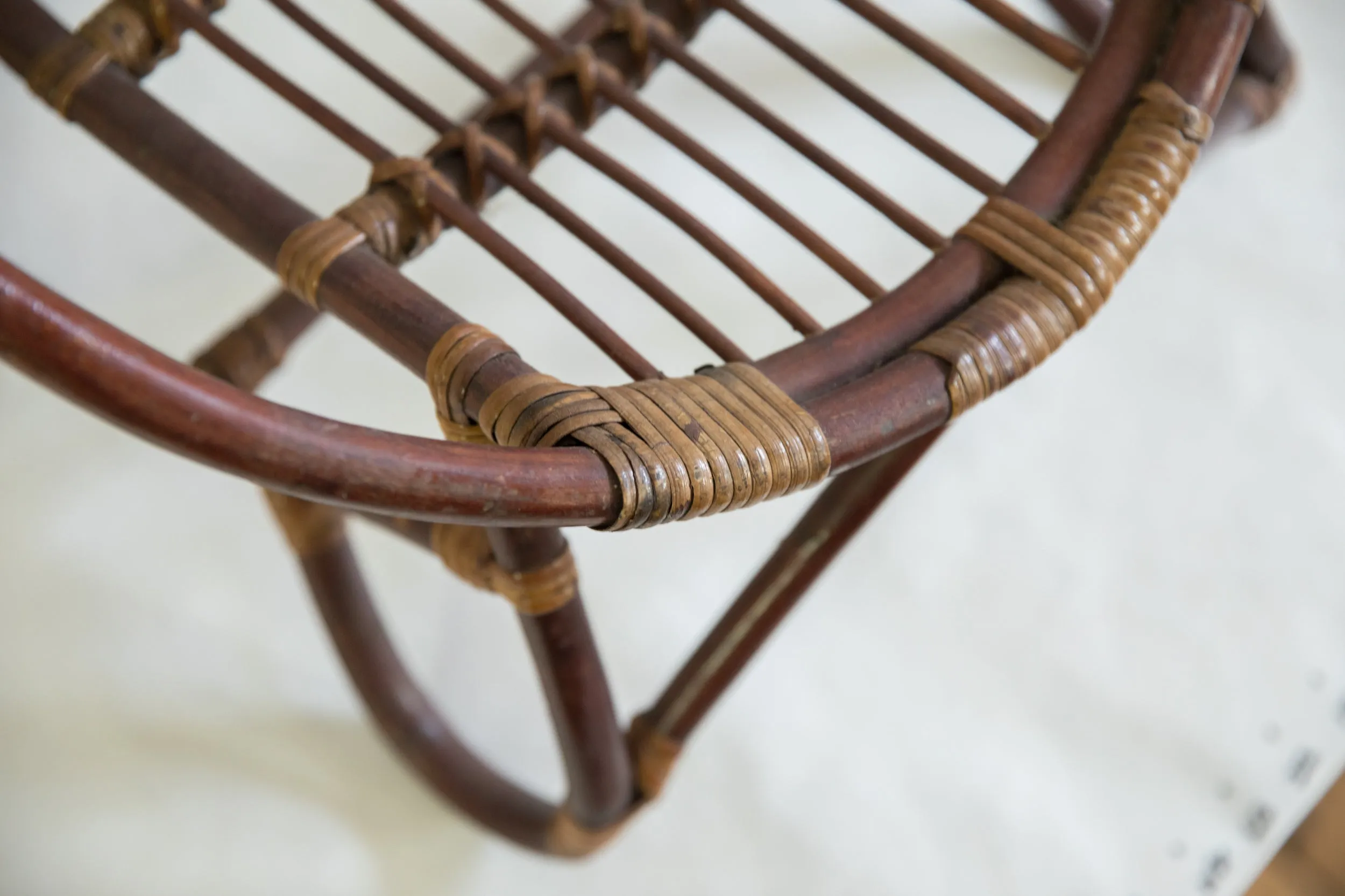 Vintage Mid Century Rattan Kid's Chair