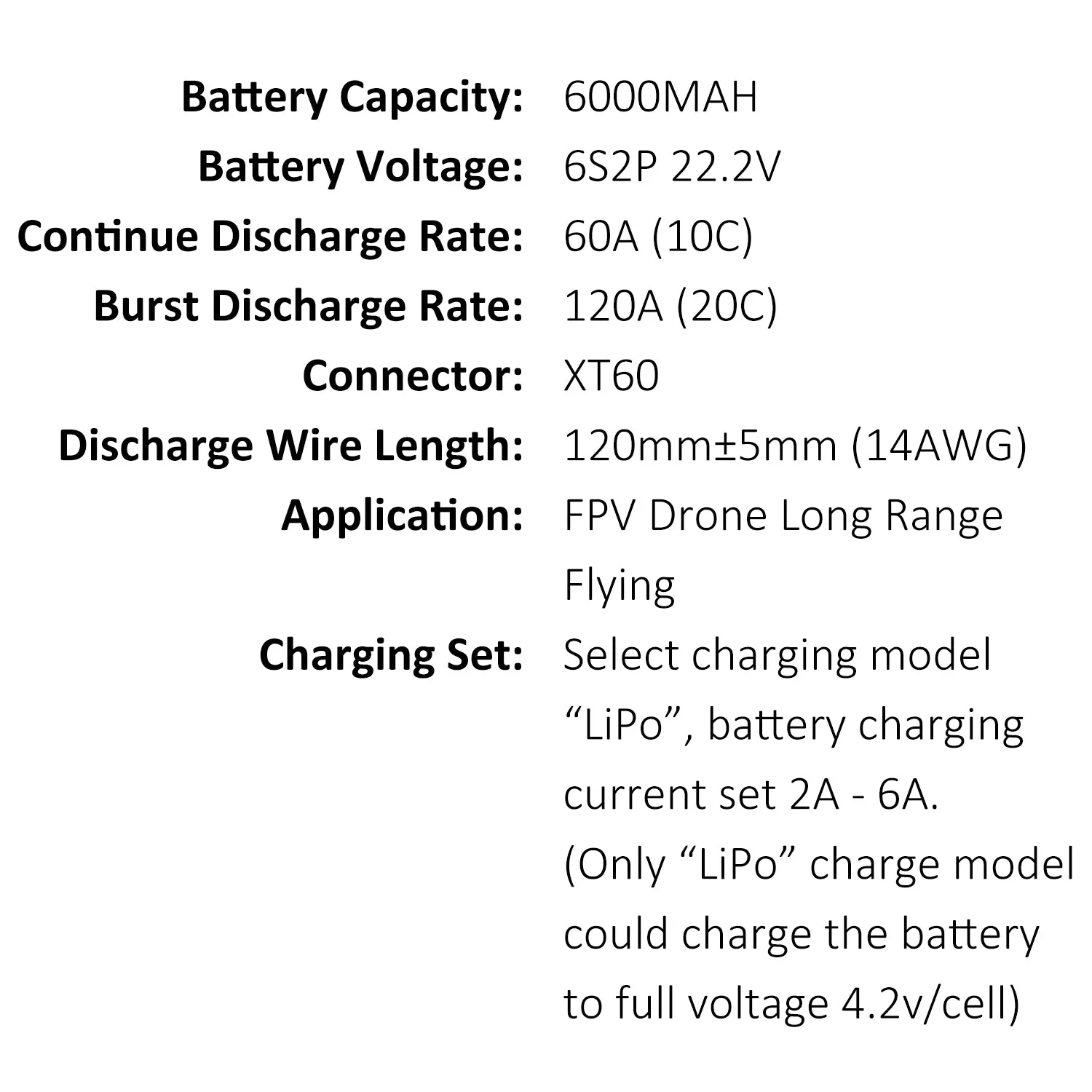 VTC6 6000MAH 6S2P 22.2V 60A XT60