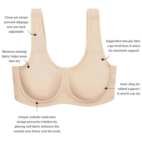 Wacoal Women's Underwire Sport Bra SZ 42D