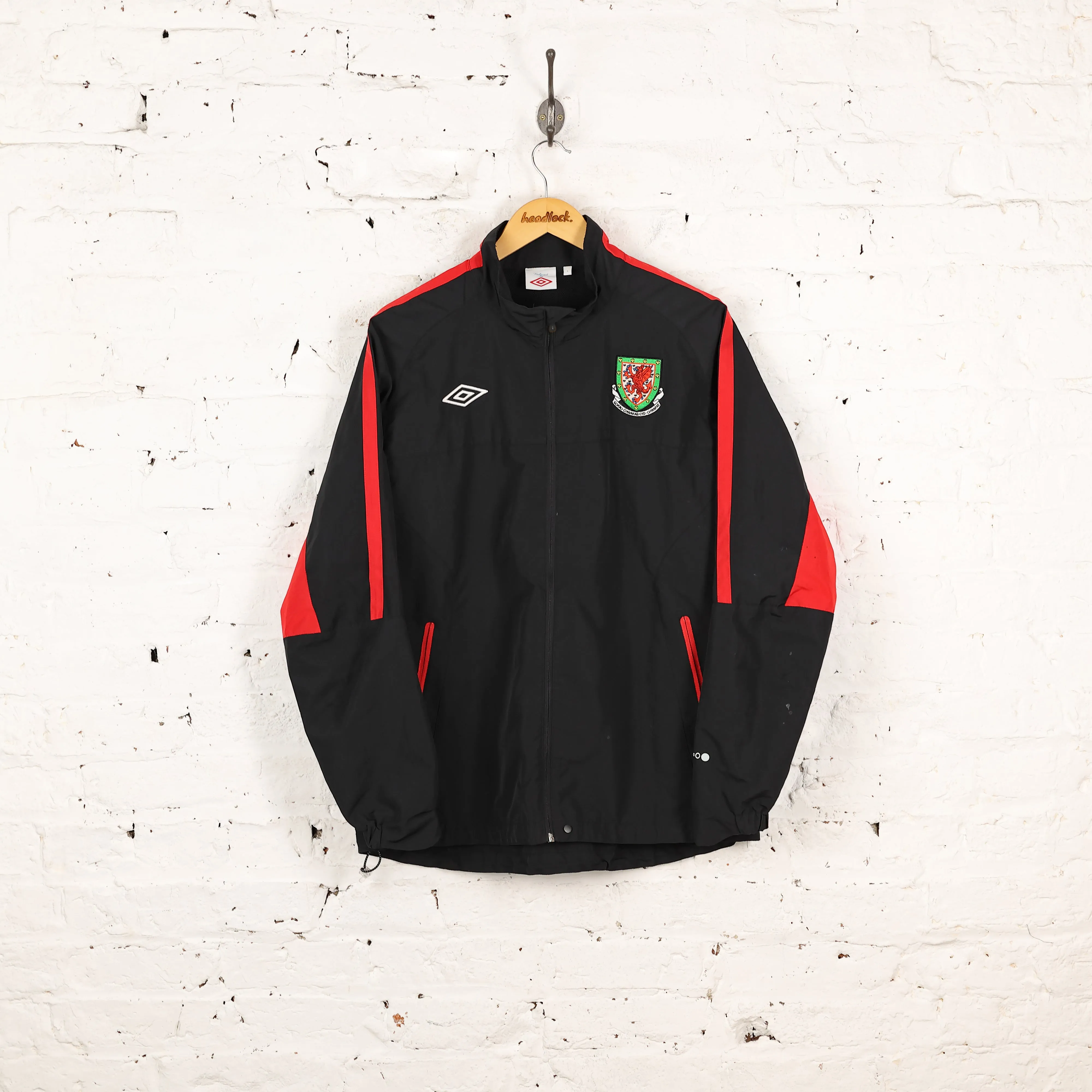 Wales Umbro Football Tracksuit Top - Black - L