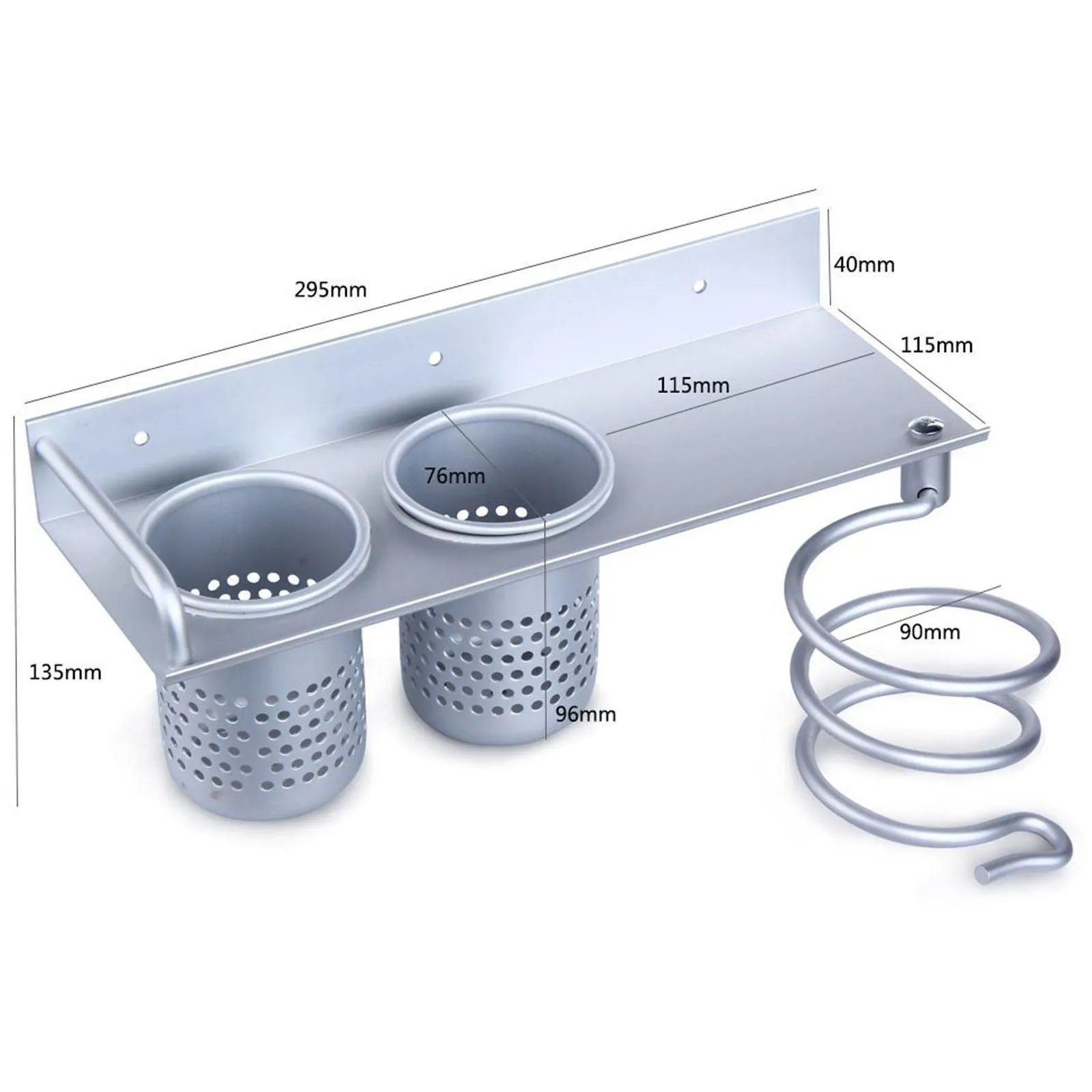 Wall Mount Hair Dryer Holder Multifunctional Bathroom Organizer Collection Storage Rack Spiral Hair Care Tools Hanging Rack Toothbrush Storage