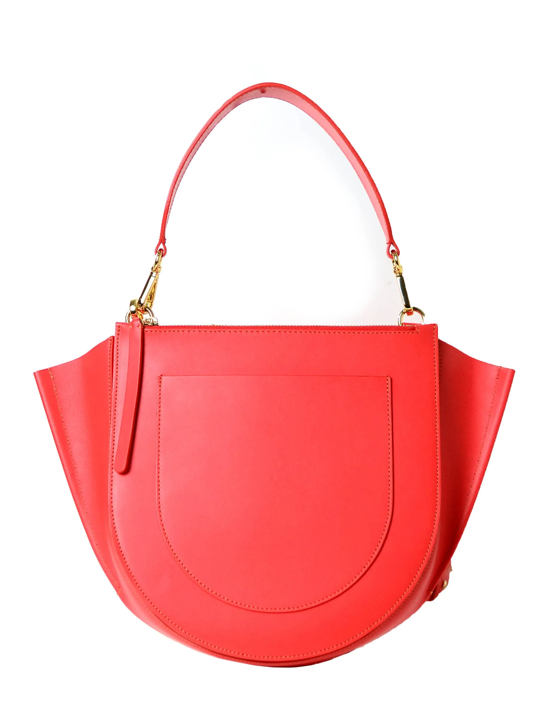 Wandler Red Leather Medium Hortensia Bag w/ Crossbody Strap