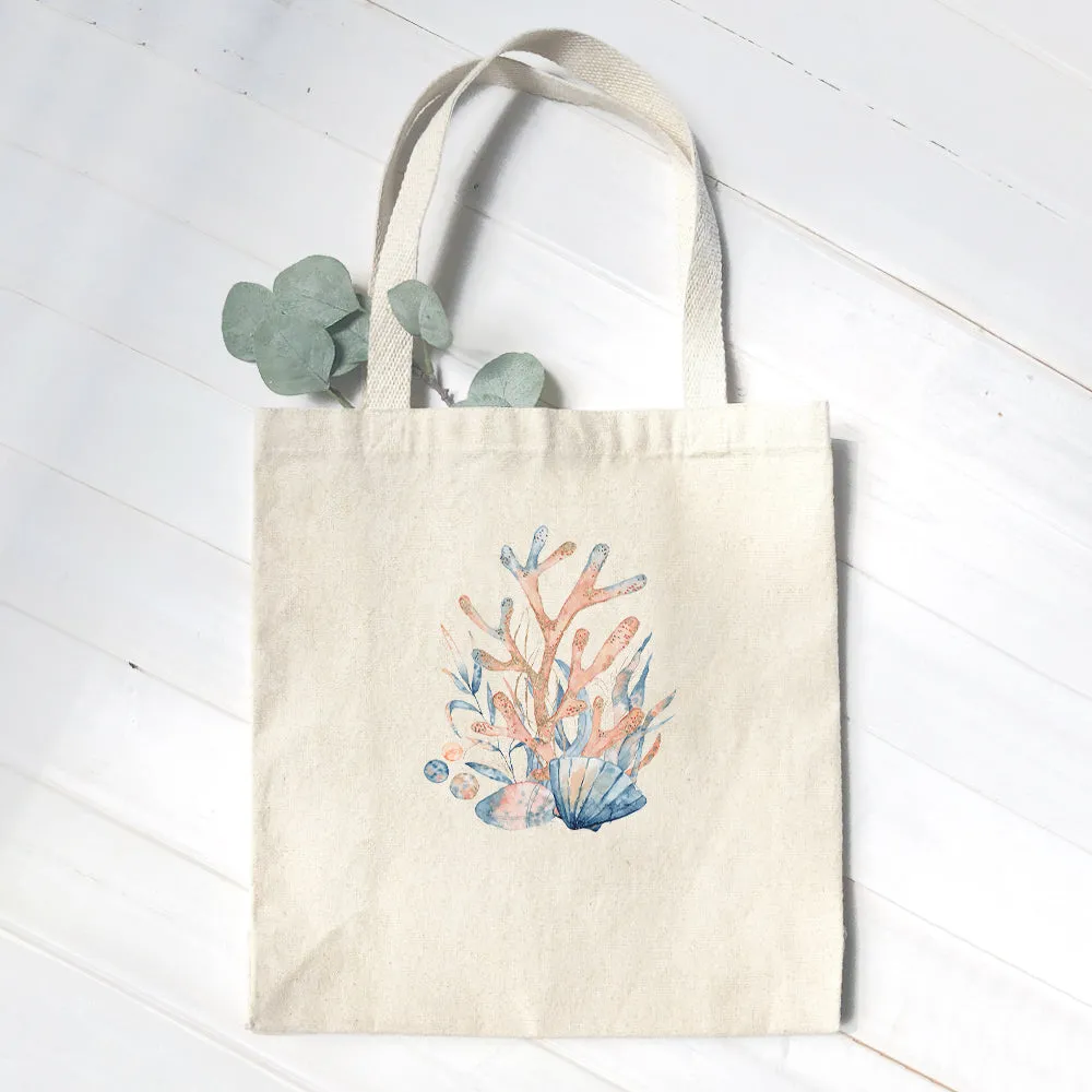 Watercolor Coral - Canvas Tote Bag