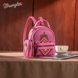 WG174-8601  Wrangler Southwestern Knitted Mini Backpack With Coin Pouch - Hot Pink