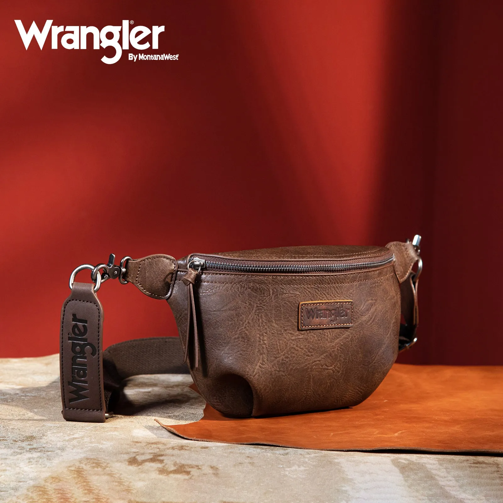 WG82-194  Wrangler Fanny Pack Belt Bag Sling Bag - Coffee
