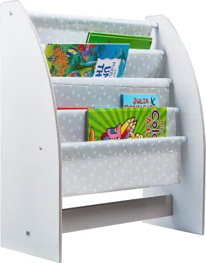 White Starry Night 4 Tier Sling BookCase | Childrens Bookcase | Kids Bookshelf