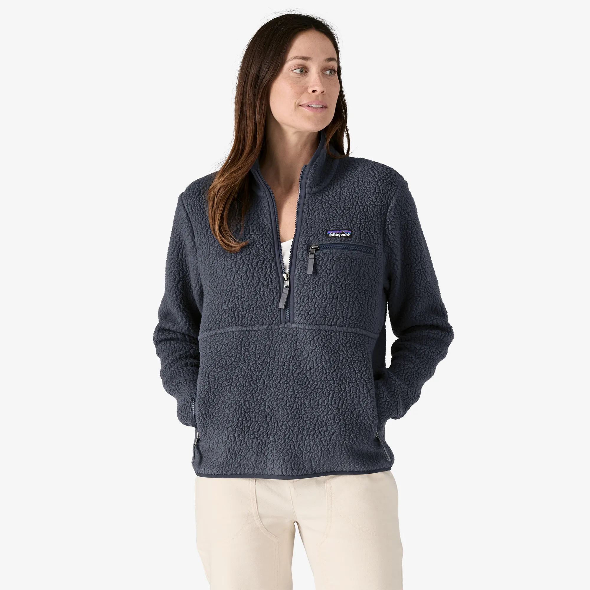 Women's Retro Pile Fleece Marsupial Pullover