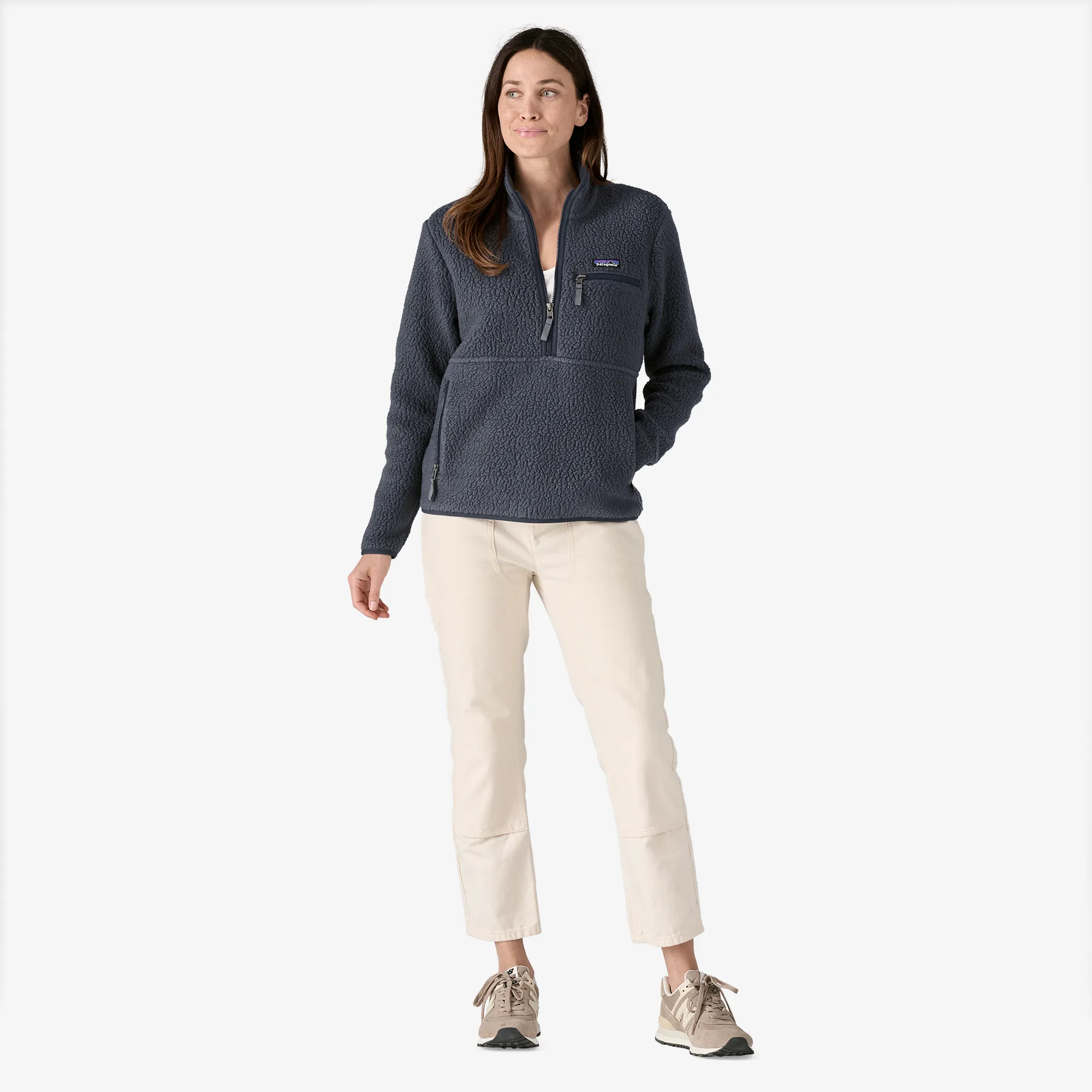 Women's Retro Pile Fleece Marsupial Pullover