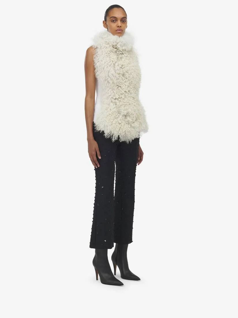 Women's Shearling Sleeveless Top