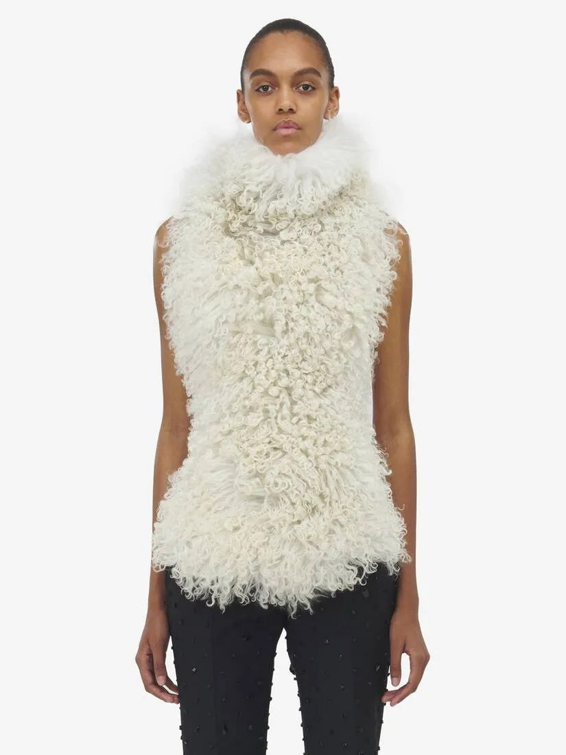Women's Shearling Sleeveless Top
