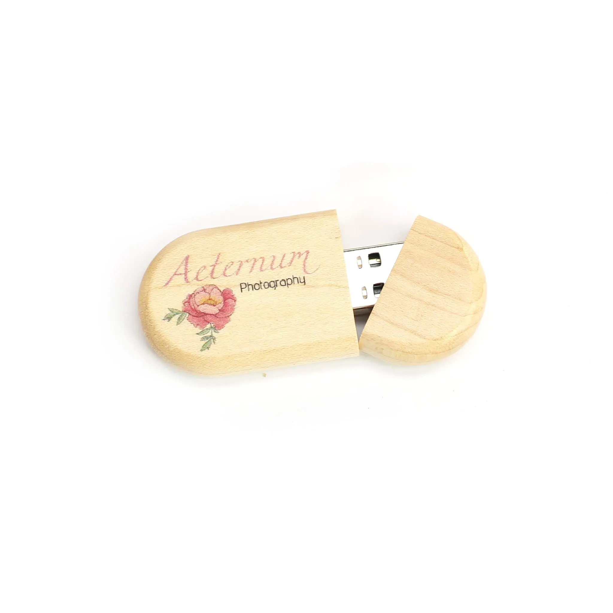 Wood USB - Oval - Printed