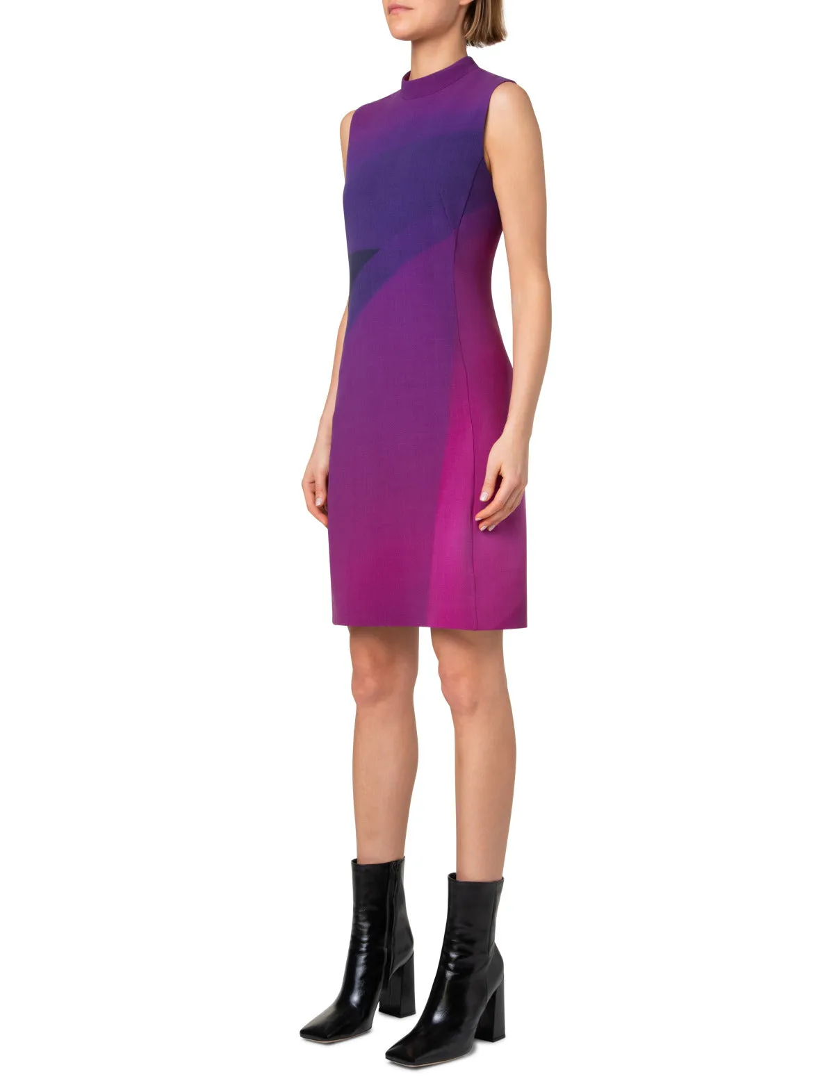 Wool Sheath Dress with Alta Magenta Print