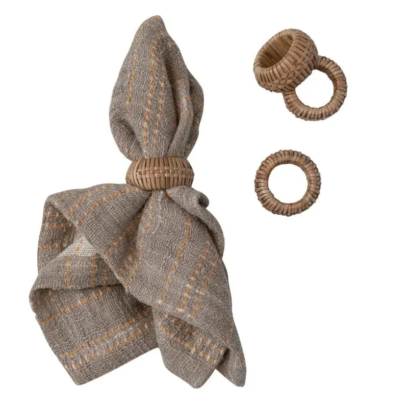 Woven Rattan Napkin Rings-Set of 4