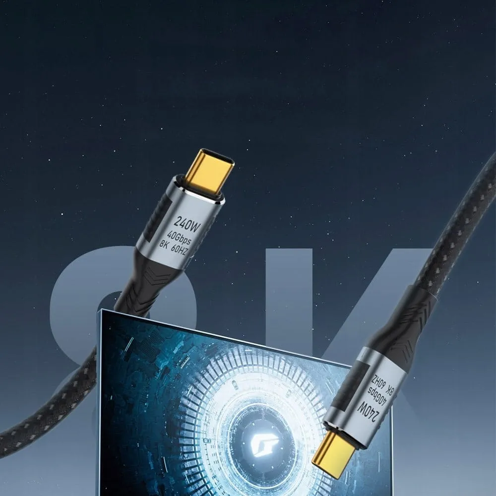 Wzmacniany Kabel USB-C do USB-C Phoneo - 40GBPS 240W 8K 48V 60Hz 5A - 100 cm