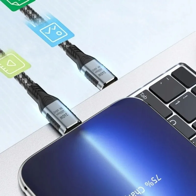 Wzmacniany Kabel USB-C do USB-C Phoneo - 40GBPS 240W 8K 48V 60Hz 5A - 100 cm