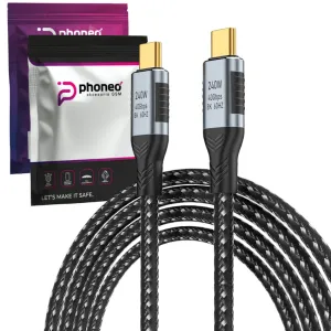 Wzmacniany Kabel USB-C do USB-C Phoneo - 40GBPS 240W 8K 48V 60Hz 5A - 100 cm