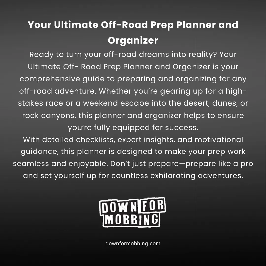 Your Ultimate Off-Road Prep Planner and Organizer (Digital PDF Download)