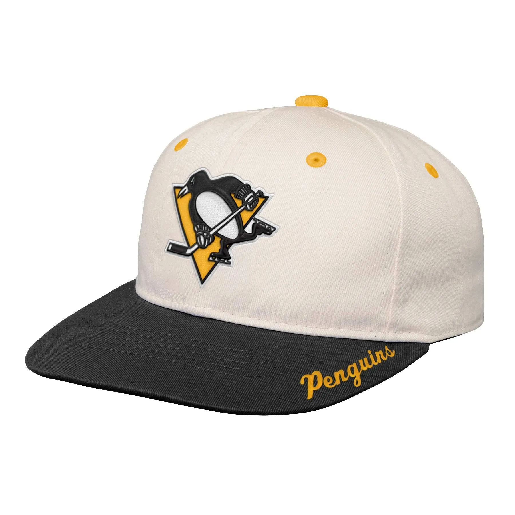 Youth Bone Crown Deadstock Flat Brim - Pittsburgh Penguins