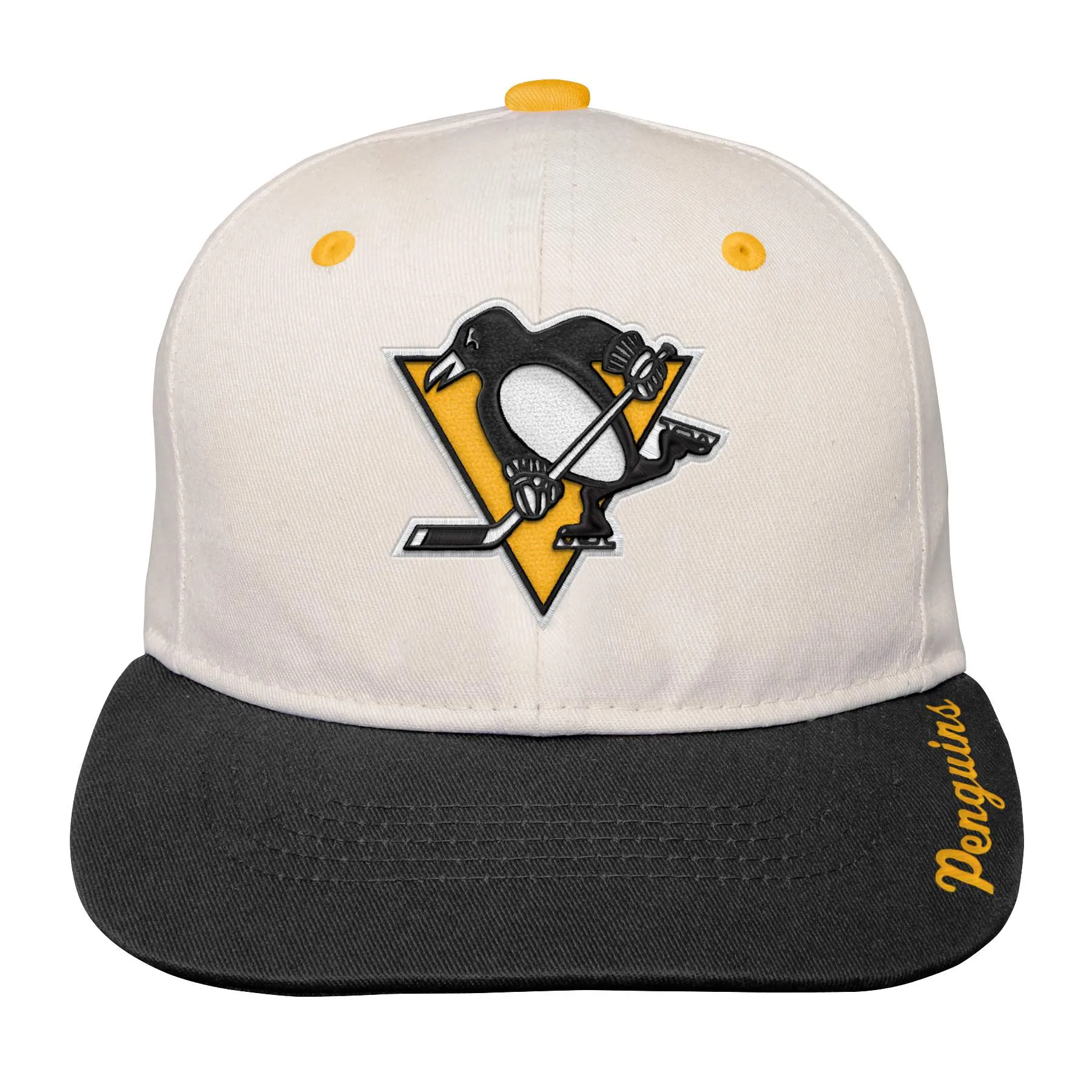 Youth Bone Crown Deadstock Flat Brim - Pittsburgh Penguins