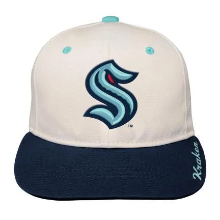 Youth Bone Crown Deadstock Flat Brim - Seattle Kraken
