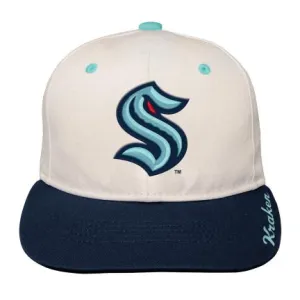 Youth Bone Crown Deadstock Flat Brim - Seattle Kraken