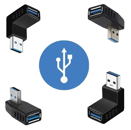 Złączka / Adapter USB 3.0, Kątowy - 4 Kierunki