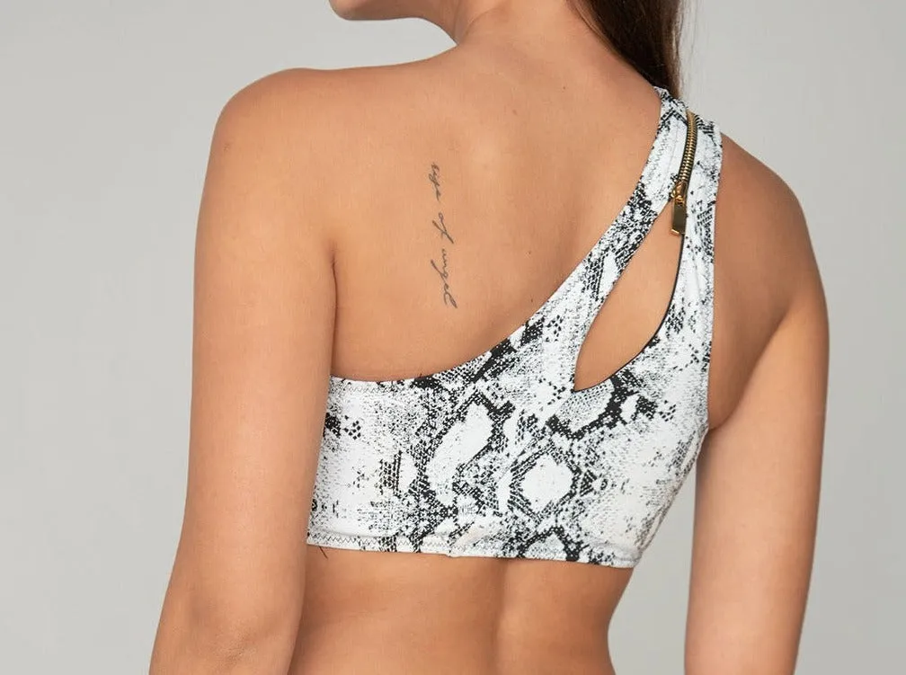 Zip One shoulder Bikini Top - SNEAKY BABY