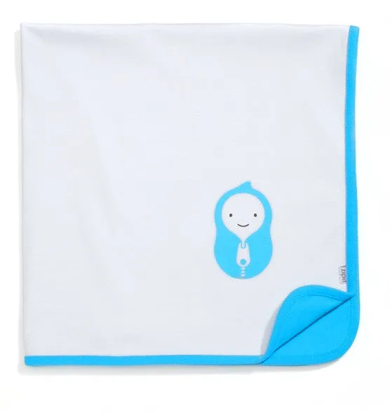 zip-up babygrow set - white & blue