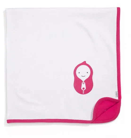 zip-up babygrow set - white & pink