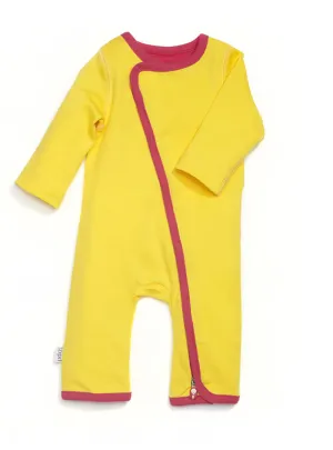 zip-up babygrow sunshine yellow