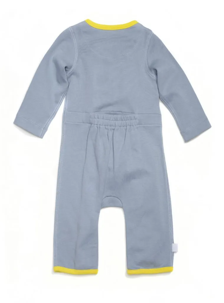 zip-up babygrow vintage grey