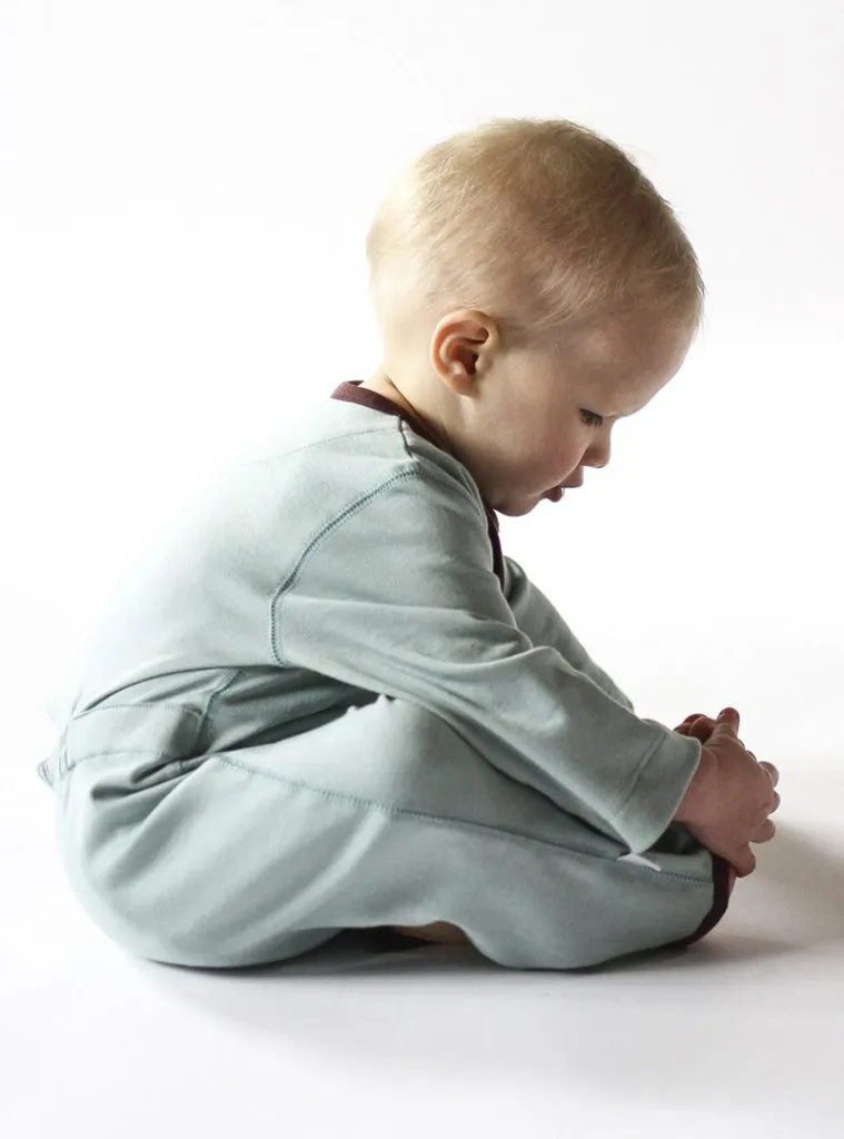 zip-up onesie surf green