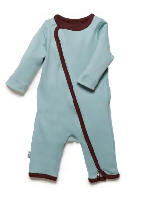 zip-up onesie surf green