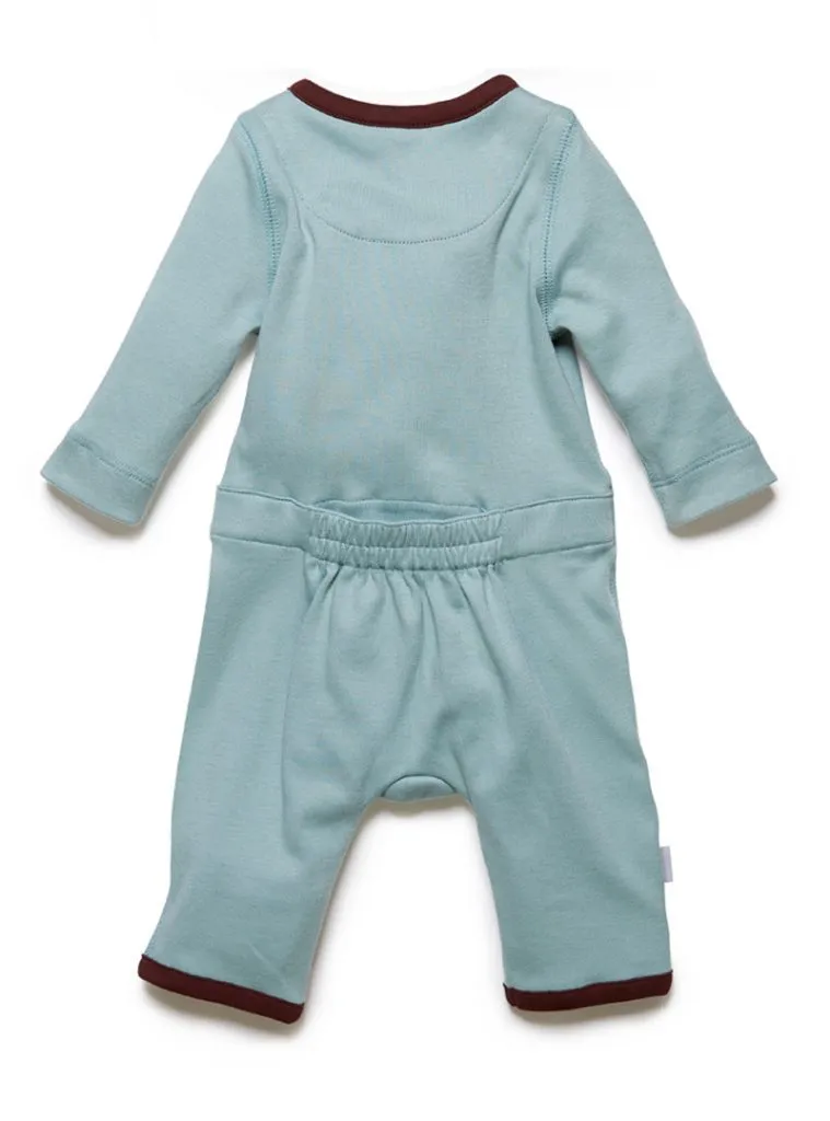 zip-up onesie surf green