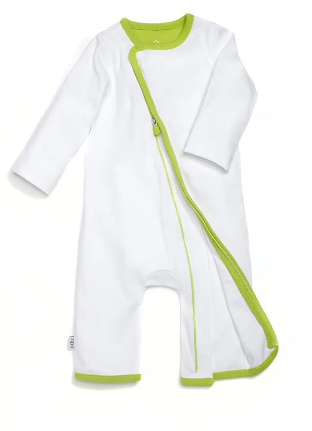 zip-up onesie - whites