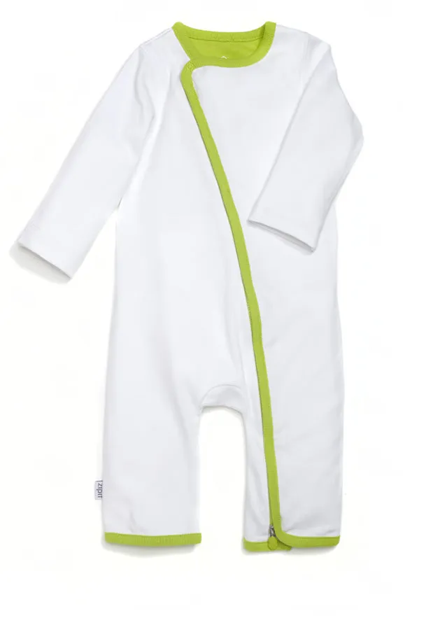 zip-up onesie - whites