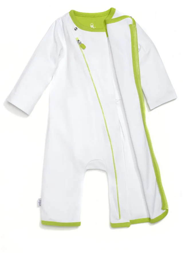 zip-up onesie - whites