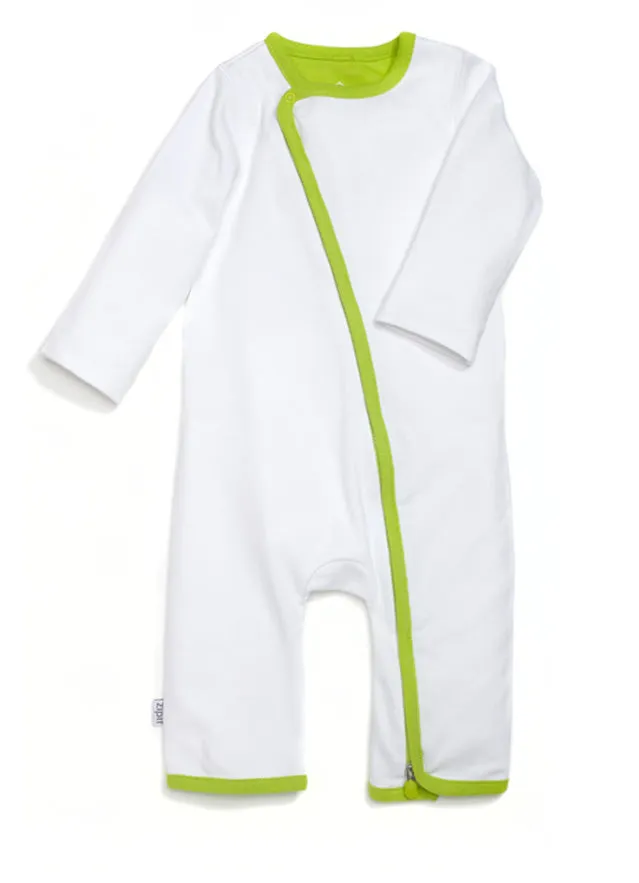 zip-up onesie - whites