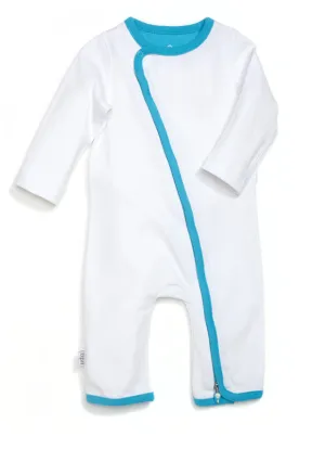 zip-up onesie - whites